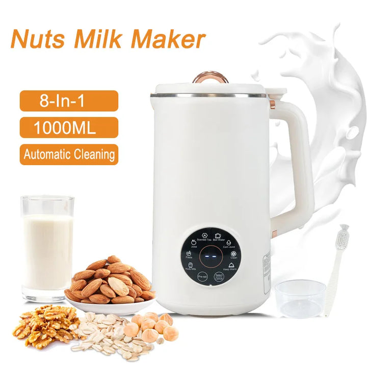 Luvikno | PlantPure Plante Melk Maker 8-i-1 | For Nøtt, Havre & Soyamelk | 1000 ml Kapasitet | BPA-fri