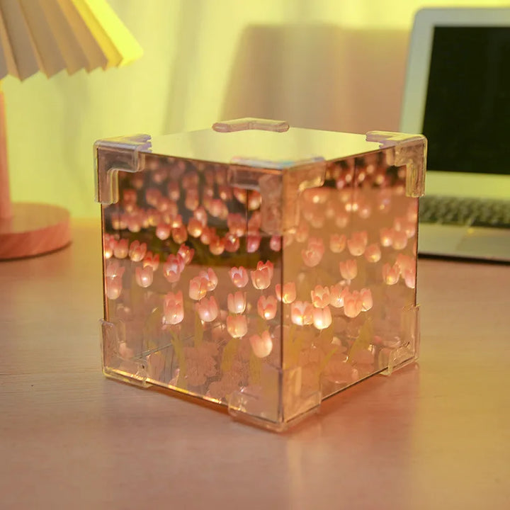 Diy Tulip Flower Sea Cube Lampe