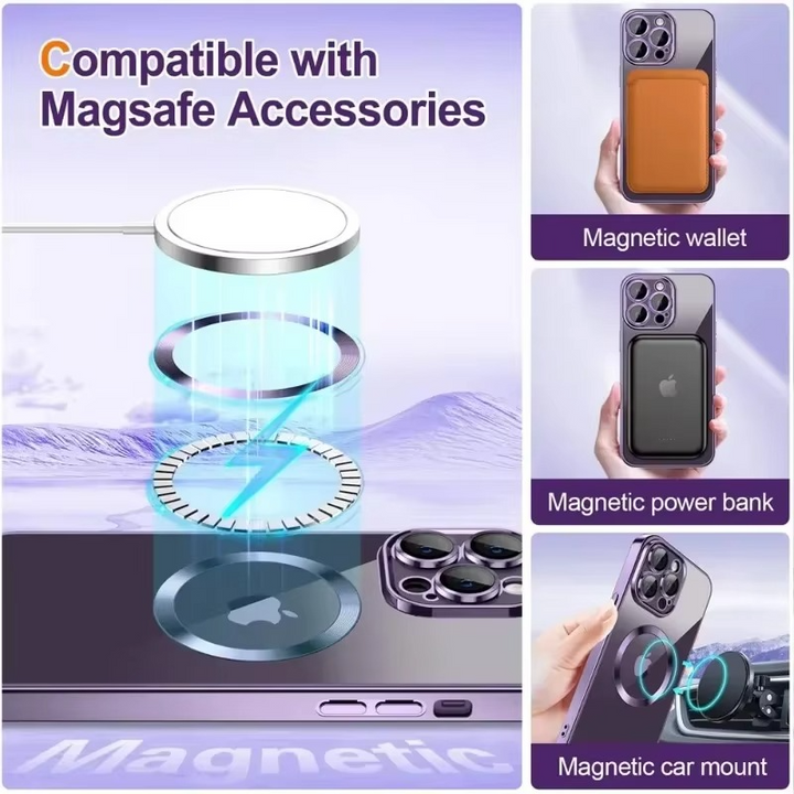 Glitrende elektroplate etui med MagSafe for iPhone Luvikno