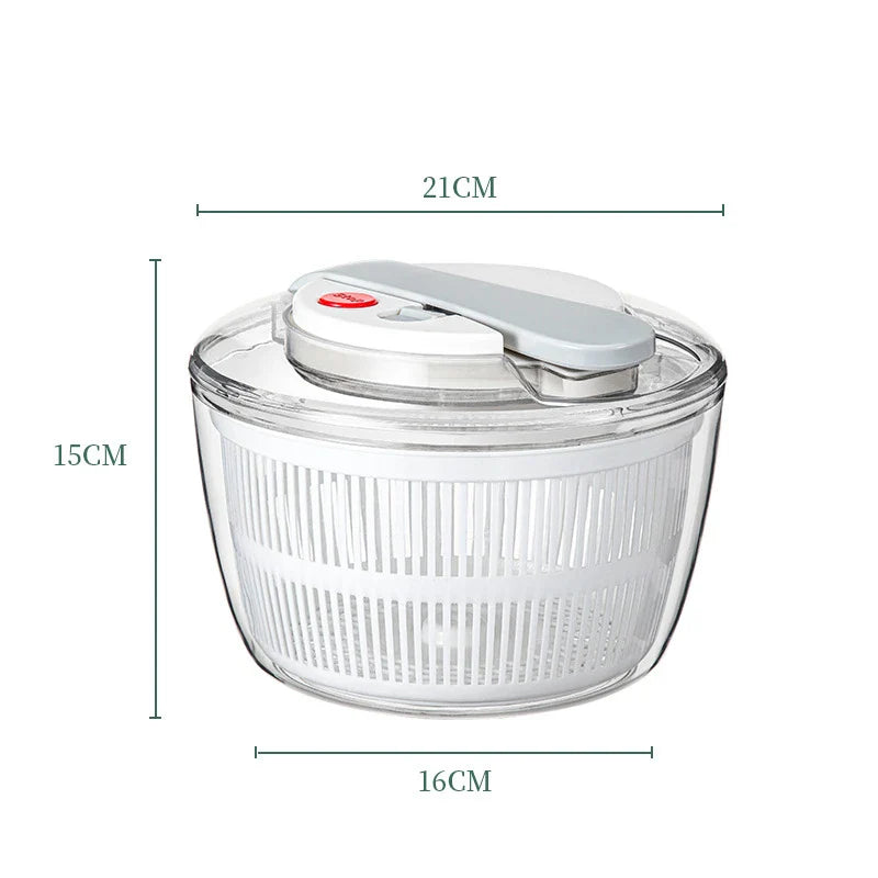 Luvikno | SpinFresh Salat Spinner 3L med Lokk | En-hånds Betjening & Skridsikker Bunn | Salatrense & Tørker for Grønnsaker & Frukt | BPA-Fri & Praktisk