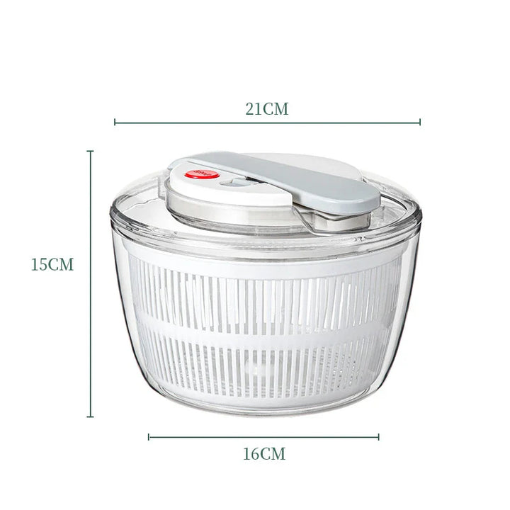 Luvikno | SpinFresh Salat Spinner 3L med Lokk | En-hånds Betjening & Skridsikker Bunn | Salatrense & Tørker for Grønnsaker & Frukt | BPA-Fri & Praktisk