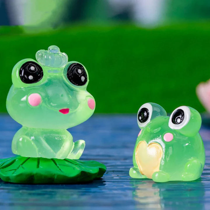 Luvikno | LumoFrosch Figursett | Glødende Mini Frosker | For Hage med Feer, Akvarium & Dekorasjon