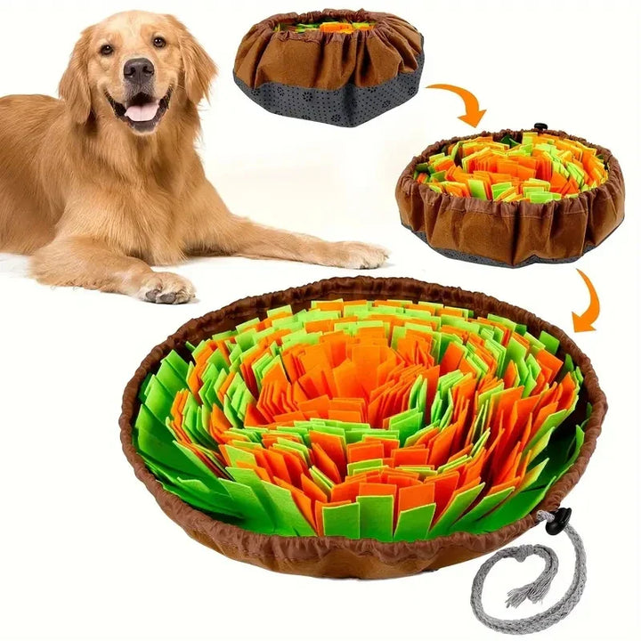 Luvikno | SchnuffelSpaß | Vaskbar Snuffle Mat for Hunder | Intelligens & Treningsleketøy | Kan foldes & Halvglidende