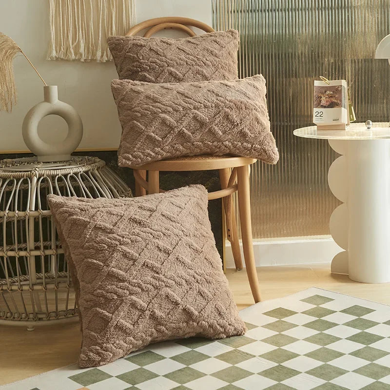 Luvikno | SilkAura Dekorputeomslag - Luksus Komfort med Geometrisk Jacquard