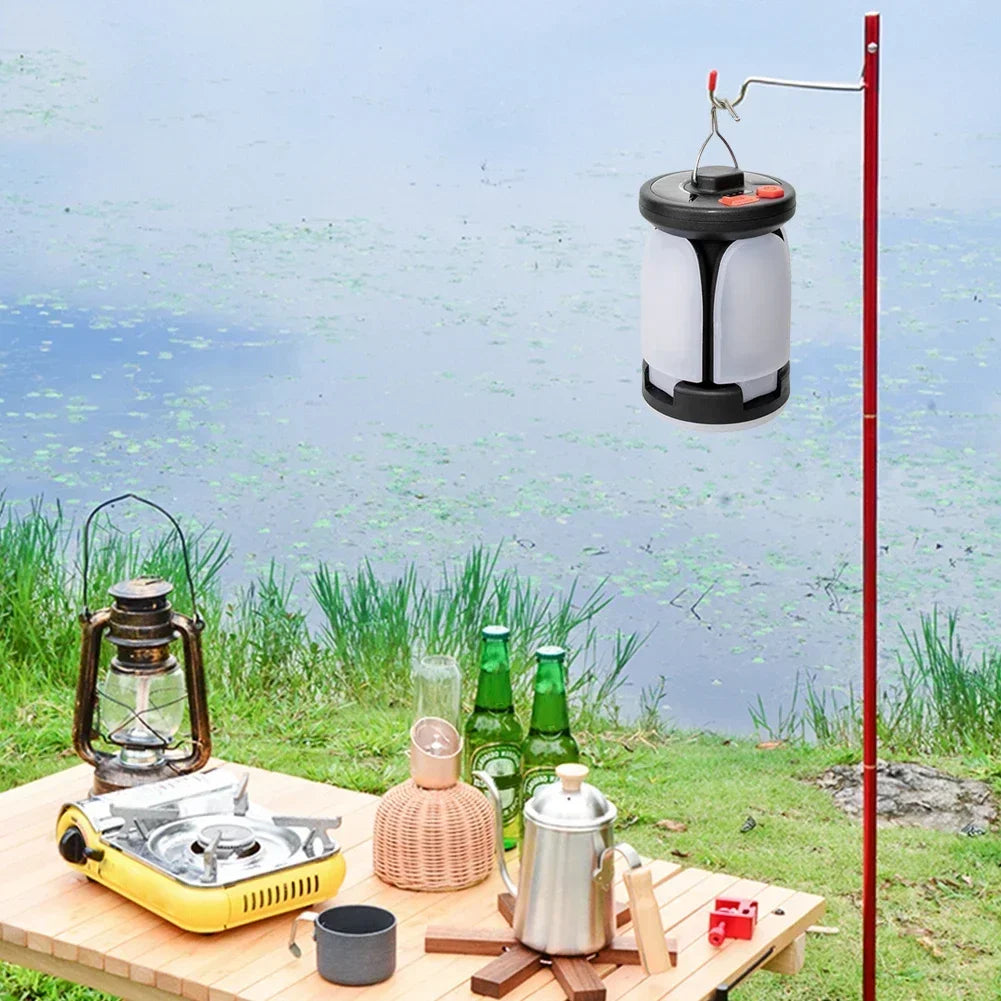 Luvikno | LUMALITE Solcelle Campinglampe | USB & Solenergi Lading | 6 Lysmoduser | Sammenleggbar & Power Bank – 1000 Lumen