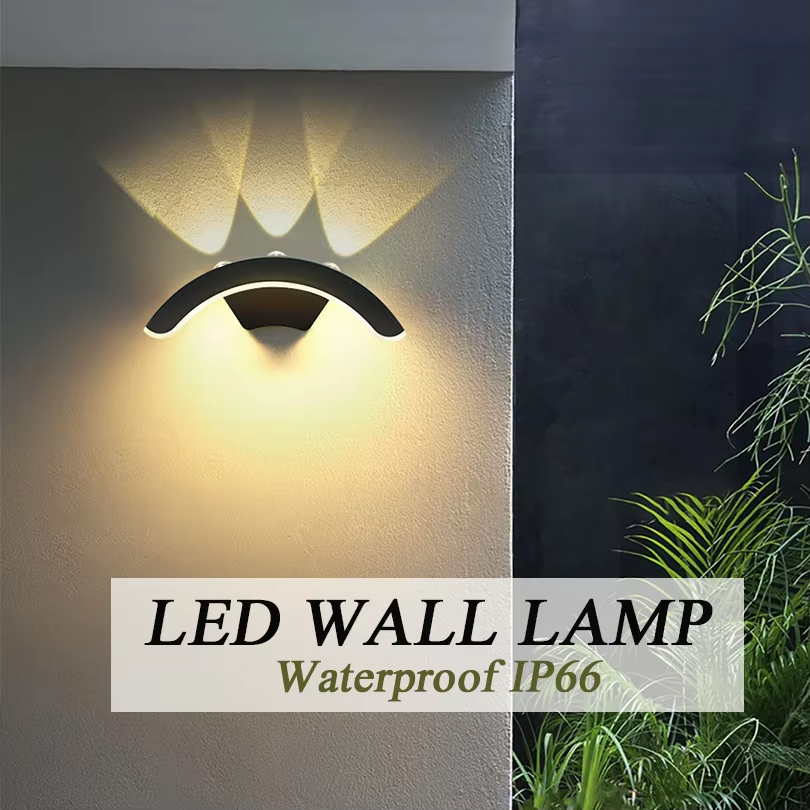 Elegant 10W Vanntett LED Utendørs Vegglampe for Hage og Balkong - Dobbelt Spenning Luvikno