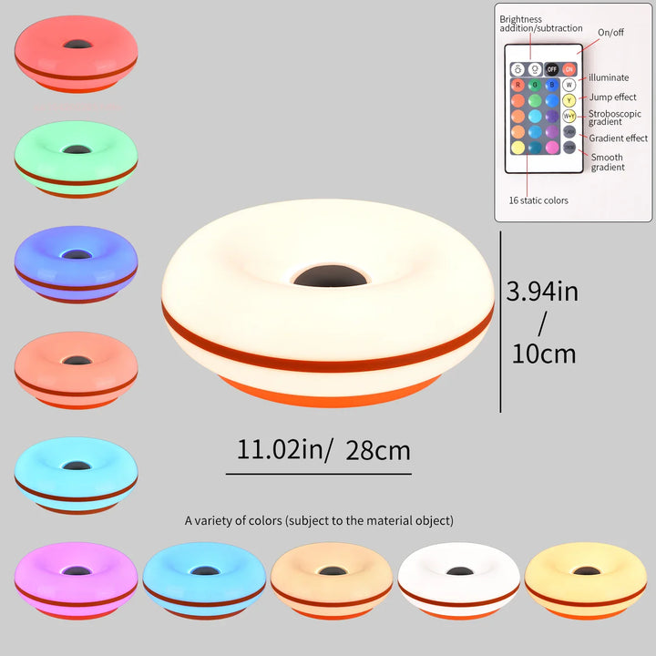 Luvikno | Bordlampe Luminoro Bauhaus | USB & Berøring | RGB 16 farger med fjernkontroll | Ambient lys for stue & soverom