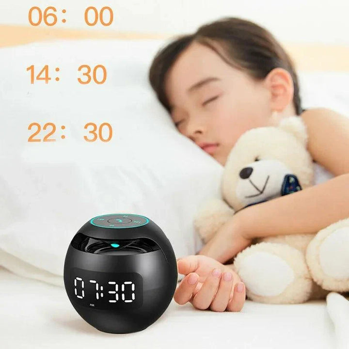 Ball Høyttaler Vekkerklokke | Bluetooth 5.0 | LED Nattlys | 2200 mAh Batteri Luvikno