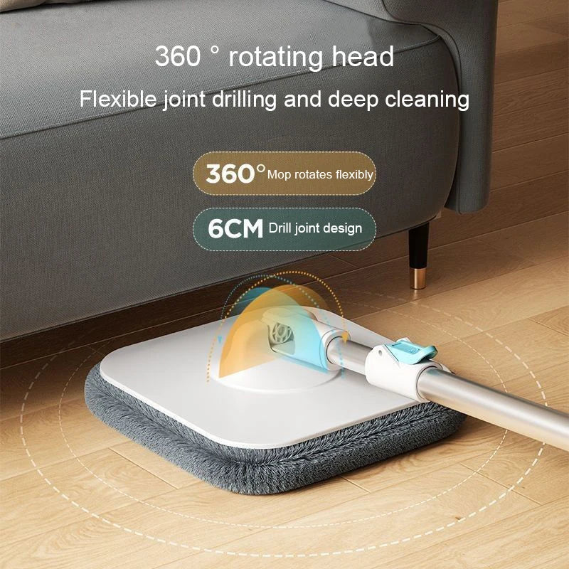 Luvikno | AquaPure Spin Mop | 360° roterende mopp med vannseparering | Håndfri rengjøringssystem | 2.5L bøtte
