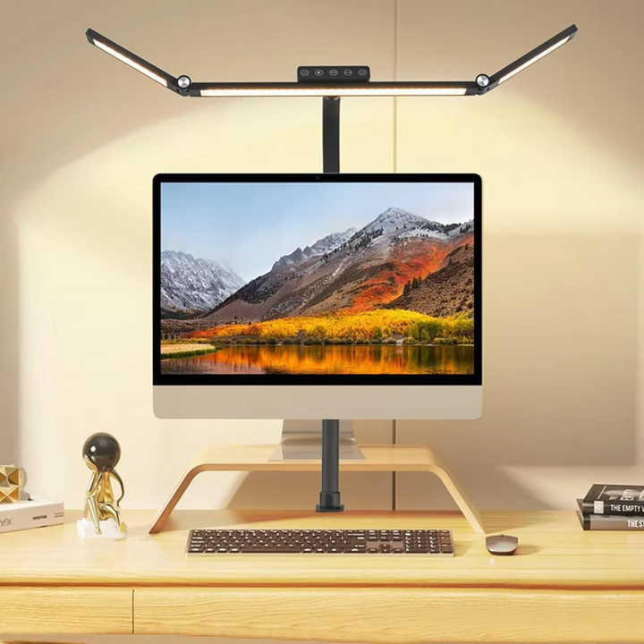 24W Trippe Hode LED Skrivebordslampe med Klemme og Automatisk Demping for Kontor og Hjem Luvikno