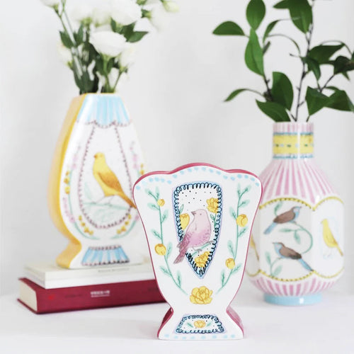 Vintage Illustrasjon Keramikk Vase | Luvikno