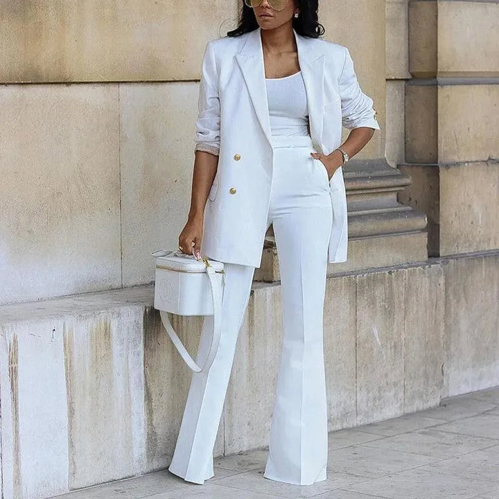 Luvik | Damen blazer - Stillegant - Dobbeltknapp, utvidede ben - Perfekt for arbeidsanledninger