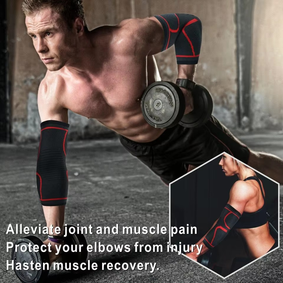 Justerbar elastisk albue støtte sleeve for sport og fitness Luvikno