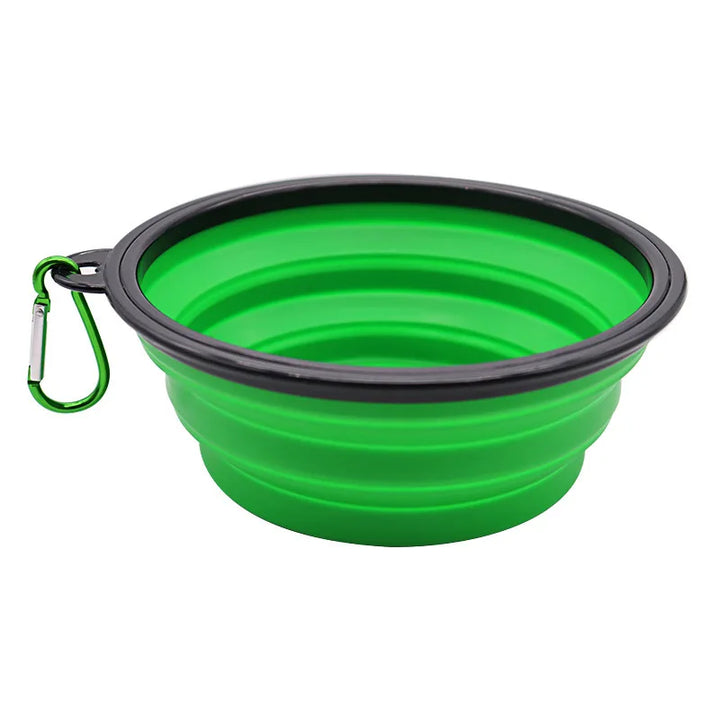 Luvikno | ReiseNapf FlexiBowl | 2-i-1 Sammenleggbar Hundeskål & Dispenser | Silikon | For På Farten & Utendørs