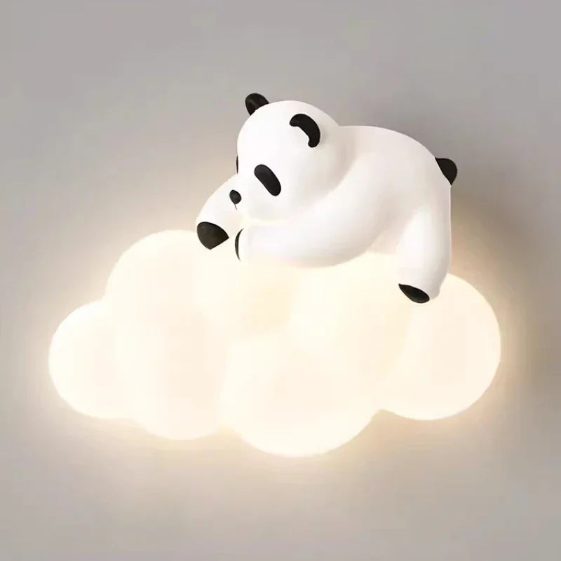 PandaGlow Lampe - Søt LED Vegglampe for Barn Luvikno