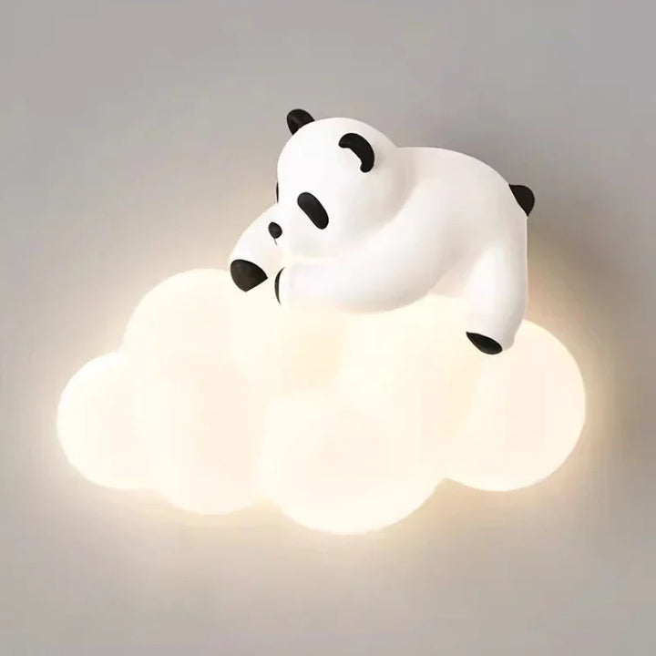PandaGlow Lampe - Søt LED Vegglampe for Barn Luvikno