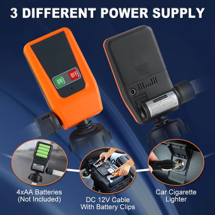 Advanced 3.2GPM Auto-stop DC 12V fuel transfer pump with leak protection & 4-tank adapter Luvikno