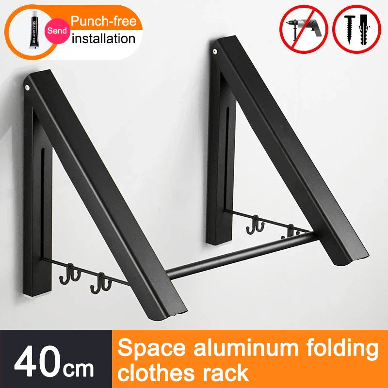 Space Saver Foldbar Veggklær Aluminiumstativ | Luvikno
