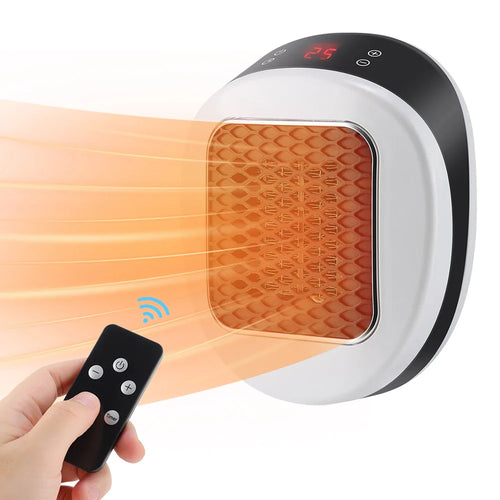 ThermoLux Mini Veggvarmer 600W | Kompakt Elektrisk Varmer med Fjernkontroll | Vegguttak Varmer med Termostat & Timer | Rask Varme på 3 Sekunder Luvikno