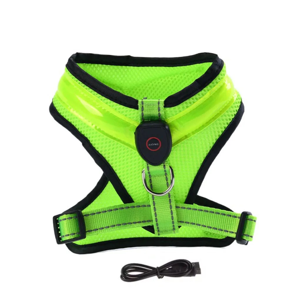 LED Hundesele USB oppladbar og justerbar Luvikno