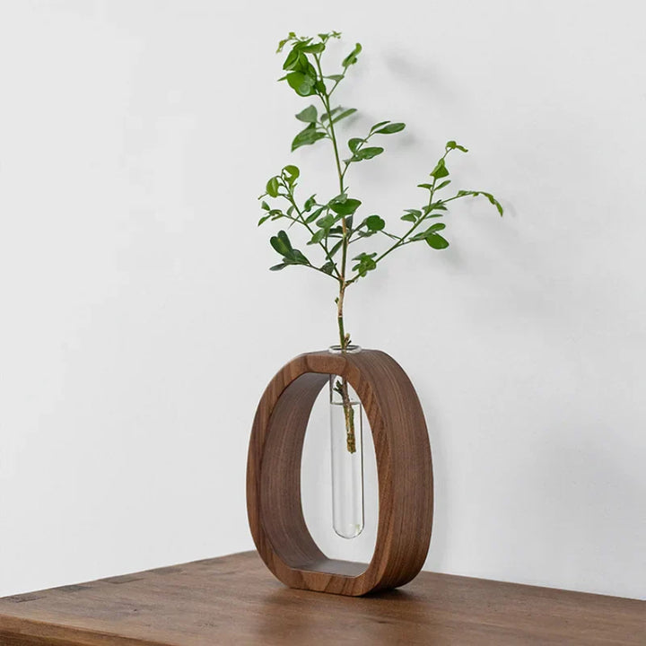 Oval Wood Frame Single Stem Vase | Luvikno