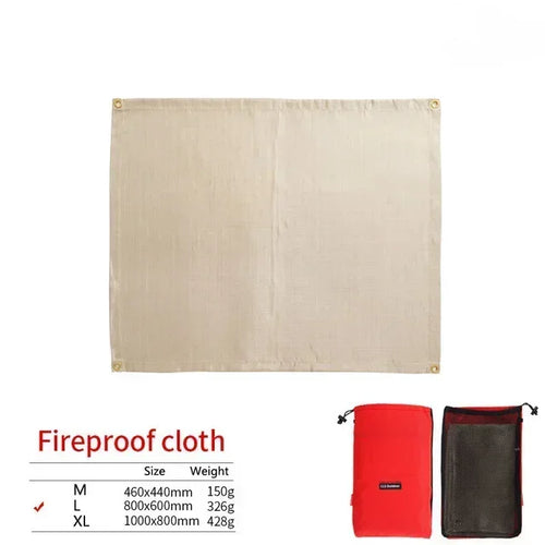 Luvikno | CampVita Brannbeskyttelse Camping Matte | Varmeresistent & Brannsikker | Ideell for Grill & Leirbål | Glassfiber Beige