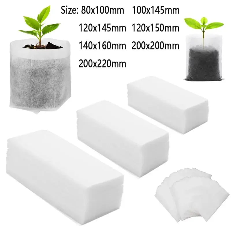 Luvikno | Planteposer BioGrow | Biologisk nedbrytbart | Pustende & Rotvennlig | Sett med 25–100