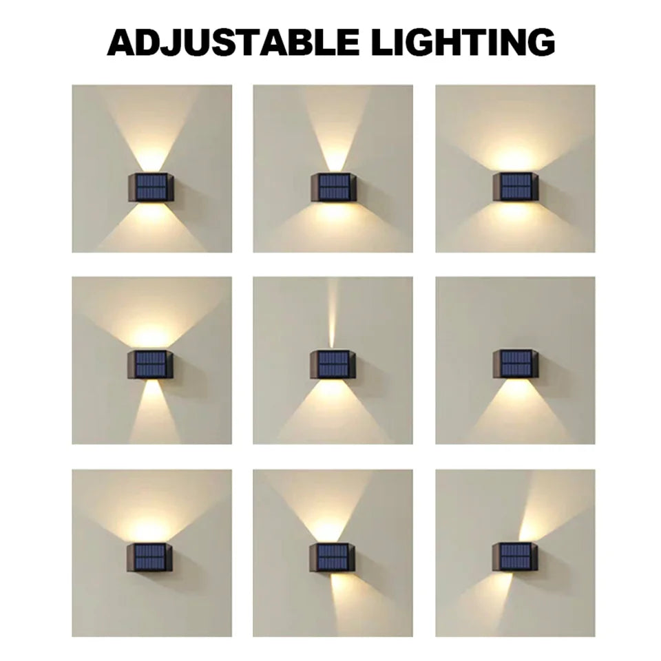 Luvikno | Solar Vegglampe SolaraBeam Flex | Varm Hvit | IP65 Vanntett | Justerbar Lystype