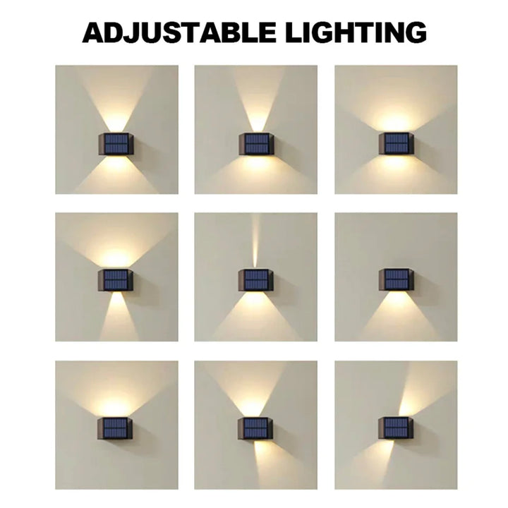 Luvikno | Solar Vegglampe SolaraBeam Flex | Varm Hvit | IP65 Vanntett | Justerbar Lystype
