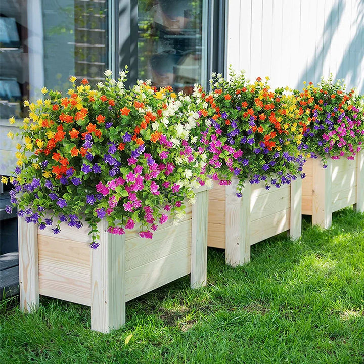 Luvikno | Kunstige blomster FloraSun | UV-bestandig og værbestandig | Hengende dekorative planter for hage og balkong | Enkel pleie og eviggrønn