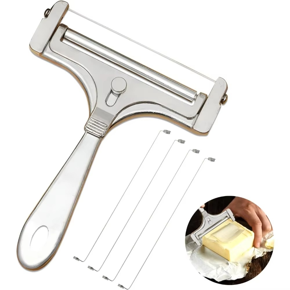 Premium Rustfritt Stål Osteskiver med Justerbar Tykkelse og Ekstra Tråder Luvikno