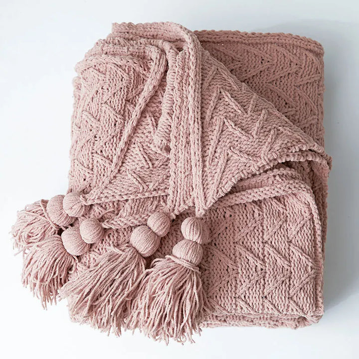 HeartCozy Blanket – Luxe Chenille Blanket with Heart Fringes Luvikno