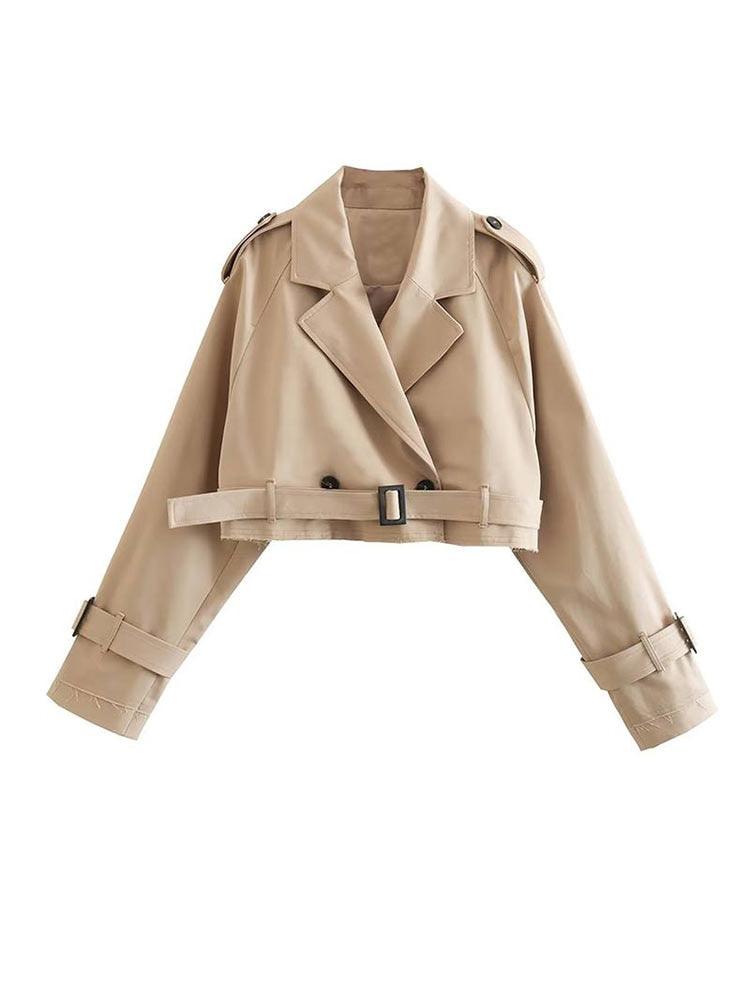 Luvik | Kort beige regnjakke