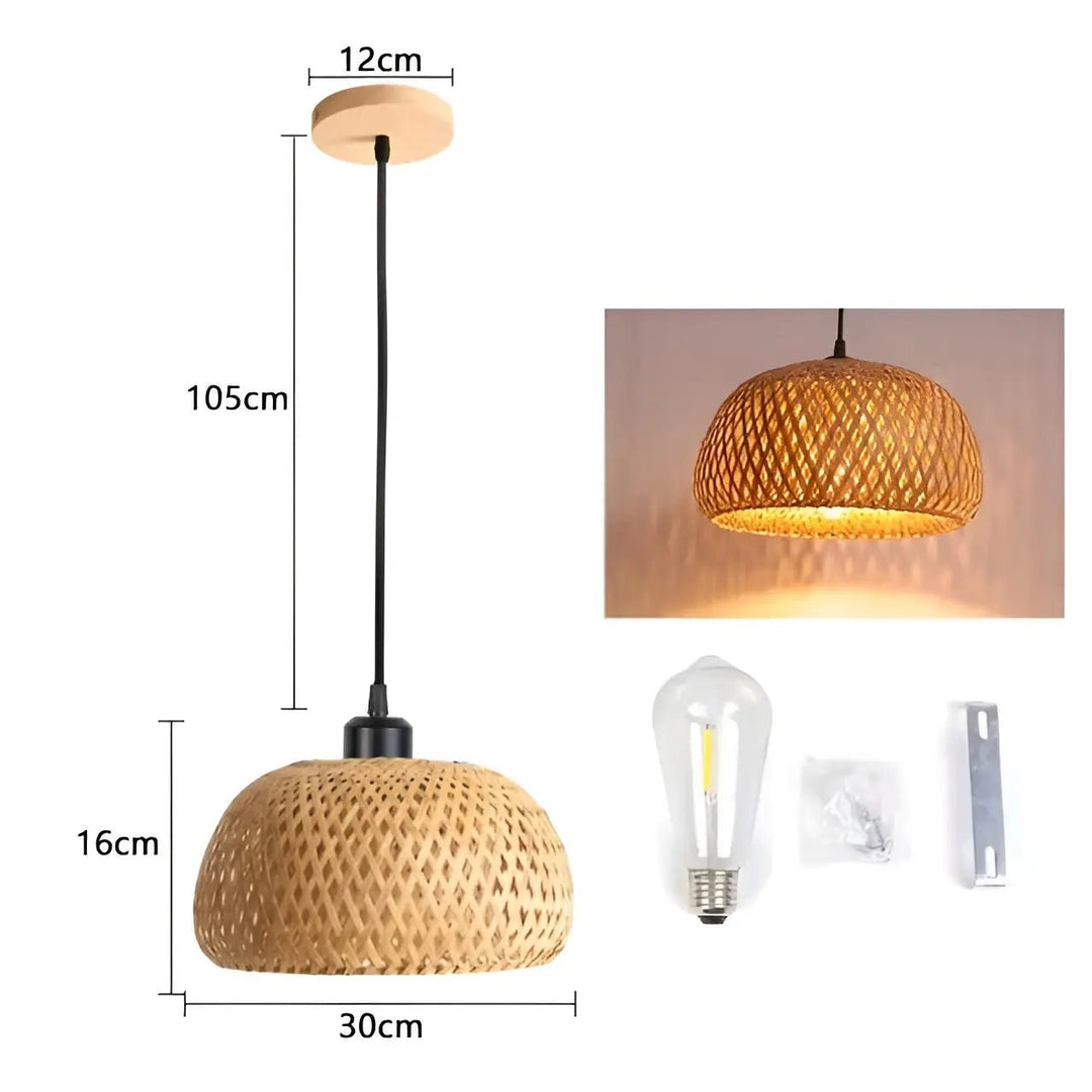 Luvikno | Elegant Rattan Pendellampe: Luksusbelysning for ethvert rom