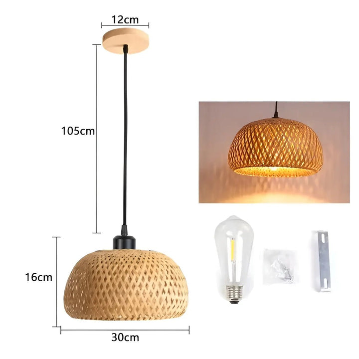 Luvikno | Elegant Rattan Pendellampe: Luksusbelysning for ethvert rom