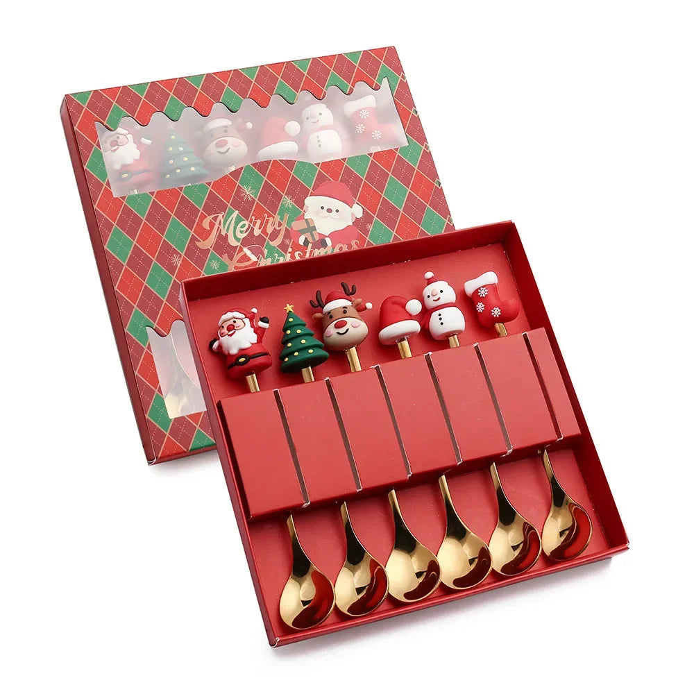 XmasSpoons – Stilig Jule Skje Sett for Festlige Bord Luvikno