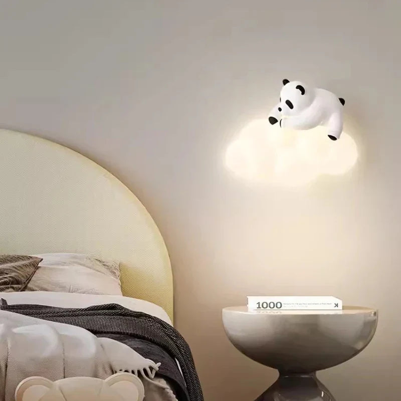PandaGlow Lampe - Søt LED Vegglampe for Barn Luvikno