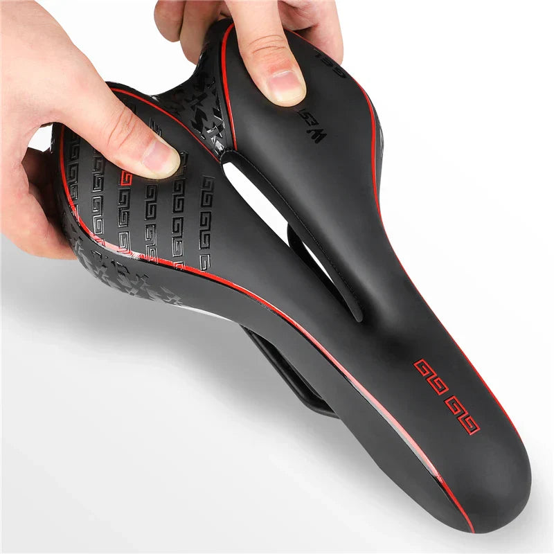 Luvikno | Gel Comfort Sykkelsadel – Den Mest Behagelige Sykkelsetet for Vei og MTB, Lettvekts PU Lær, Gel + Skum Polstring, 27cm x 16cm