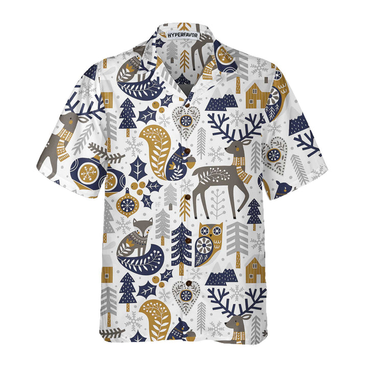 Luvik | Skandinavisk juleskjorte for menn Hawaii-skjorte, gaveidé Hawaii-skjorte til jul