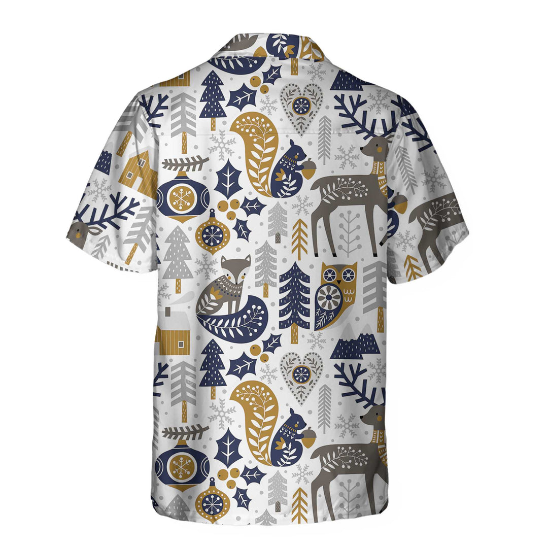 Luvik | Skandinavisk juleskjorte for menn Hawaii-skjorte, gaveidé Hawaii-skjorte til jul