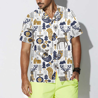 Luvik | Skandinaavinen joulupaita miehille Hawaijipaita, lahjaidea Hawaijipaita jouluksi