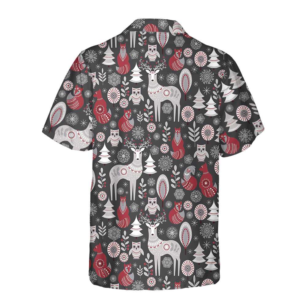 Luvik | Havaijin paita Skandinaavisten metsien eläimet, Siisti joulupaita miehille ja naisille