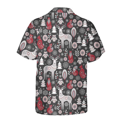 Luvik | Havaijin paita Skandinaavisten metsien eläimet, Siisti joulupaita miehille ja naisille