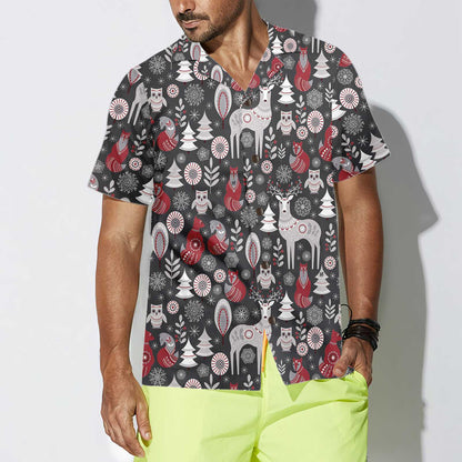 Luvik | Havaijin paita Skandinaavisten metsien eläimet, Siisti joulupaita miehille ja naisille