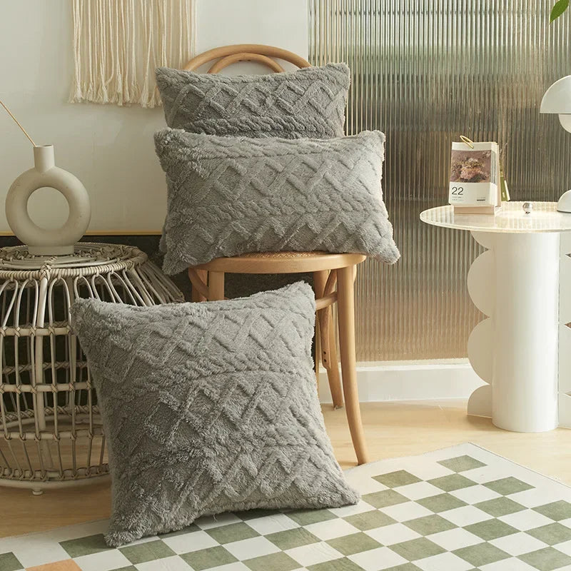 Luvikno | SilkAura Dekorputeomslag - Luksus Komfort med Geometrisk Jacquard