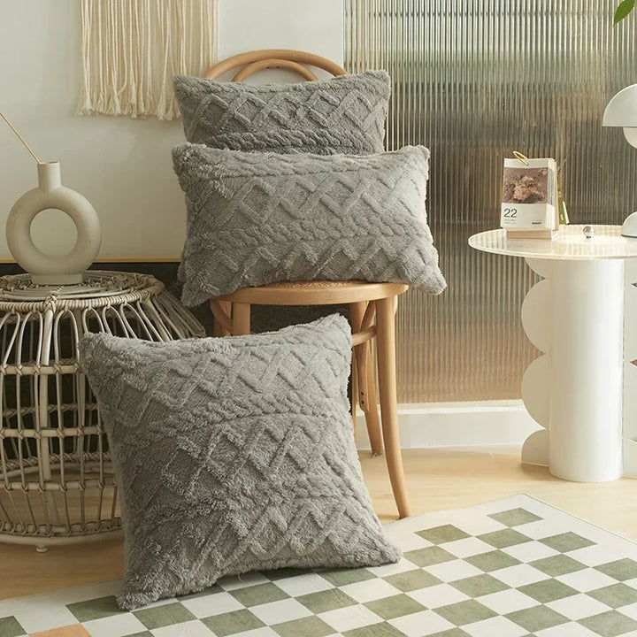 Luvikno | SilkAura Dekorputeomslag - Luksus Komfort med Geometrisk Jacquard