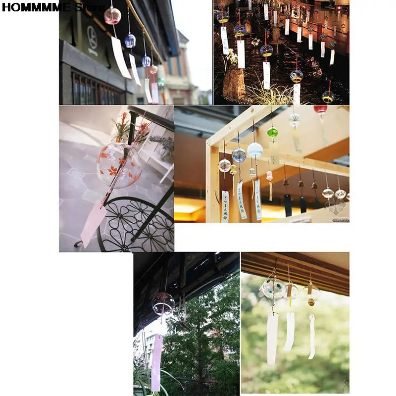 Luvikno | Glass Vindklokke Hanabira | Japansk Stil | Klar Lyd & Dekorativ Pendant | Håndlaget