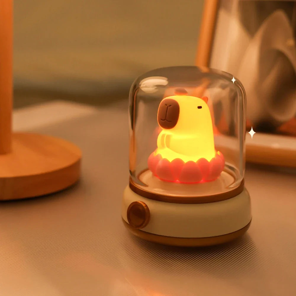Luvikno | LumiFlame LED Nattlys | Retro Olje Design | USB Oppladbar | Varm Stemningslys