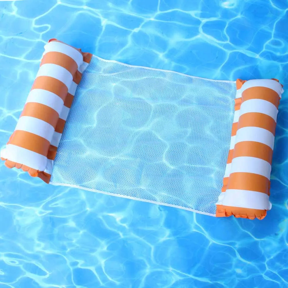 Luvikno | AQUAVIVA Oppblåsbar Vann Hengekøye | 130×70 cm | Foldbar Basseng Lounger med Ryggstøtte | Svømme Seng for Basseng, Strand & Ferie