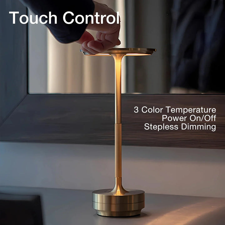 Luvikno | Trådløs oppladbar moderne aura bordlampe med berøringskontroller | Trådløs LED-lampe for moderne sidebord og kontorpulter | Minimalistisk bordlampe